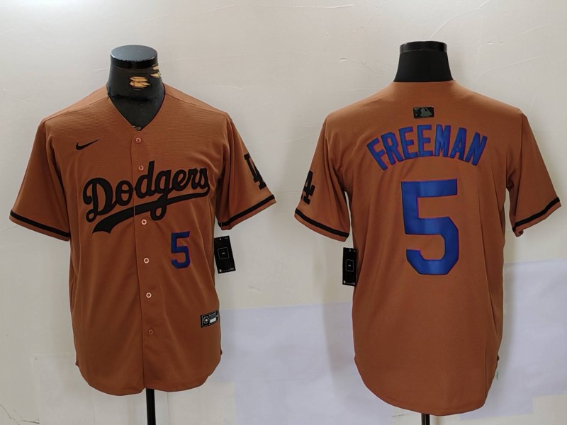 Men Los Angeles Dodgers #5 Freeman army green joint name 2024 Nike MLB Jersey style 4->los angeles dodgers->MLB Jersey